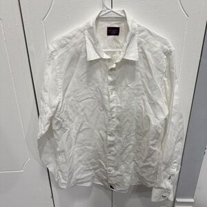 UNTUCKit White Slim Fit Wrinkle Resistant Linen Button Down Shirt